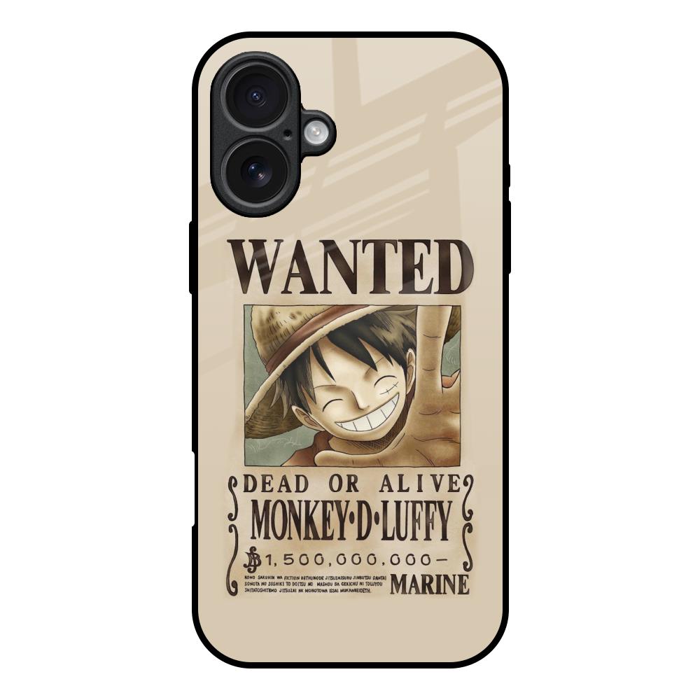 Luffy Wanted iPhone 17 Glass Back Cover Online
