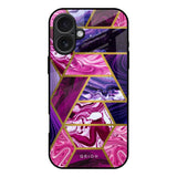 Electroplated Geometric Marble iPhone 17 Glass Back Cover Online