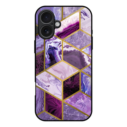 Purple Rhombus Marble iPhone 17 Glass Back Cover Online