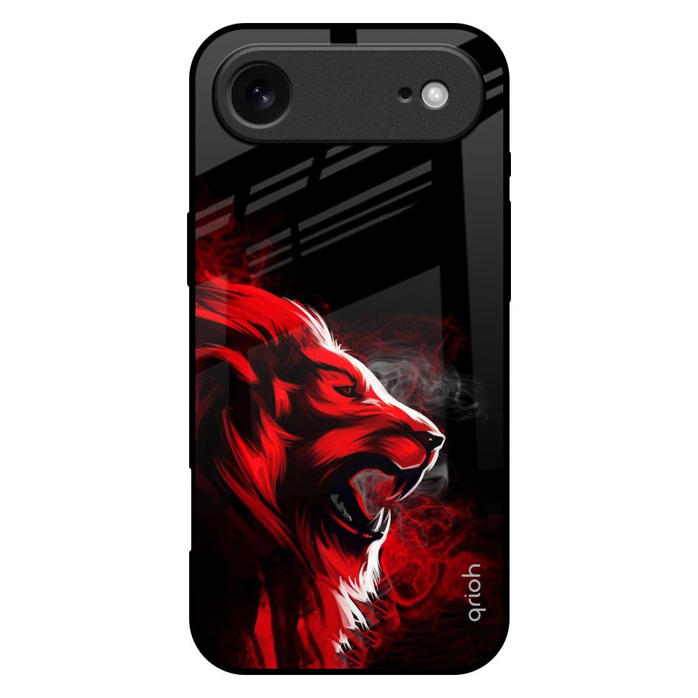 Red Angry Lion iPhone 17 Air Glass Back Cover Online