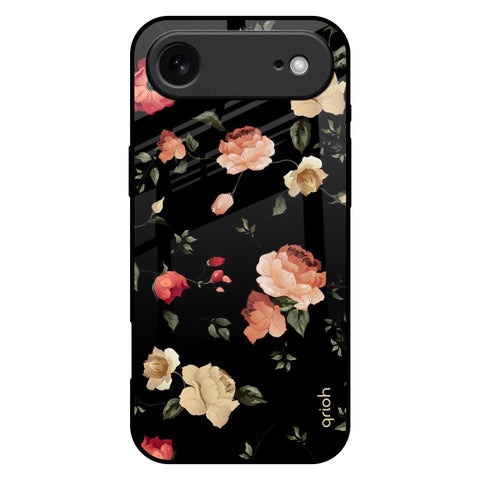 Black Spring Floral iPhone 17 Air Glass Back Cover Online