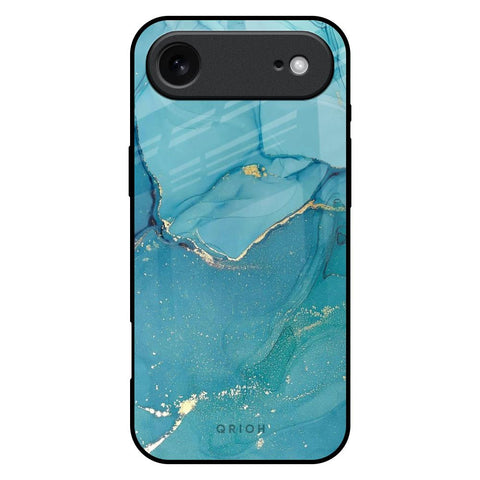 Blue Golden Glitter iPhone 17 Air Glass Back Cover Online