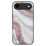 Pink & Gold Gllitter Marble iPhone 17 Air Glass Back Cover Online