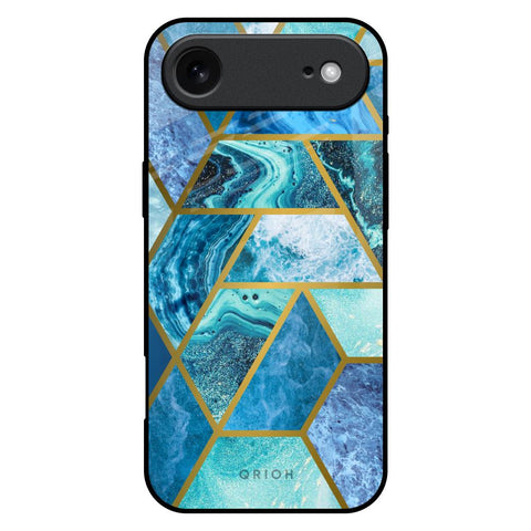 Turquoise Geometrical Marble iPhone 17 Air Glass Back Cover Online