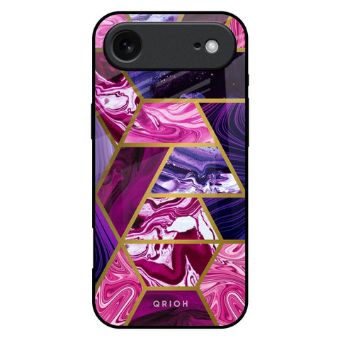 Electroplated Geometric Marble iPhone 17 Air Glass Back Cover Online