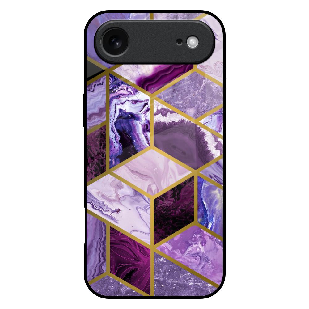 Purple Rhombus Marble iPhone 17 Air Glass Back Cover Online