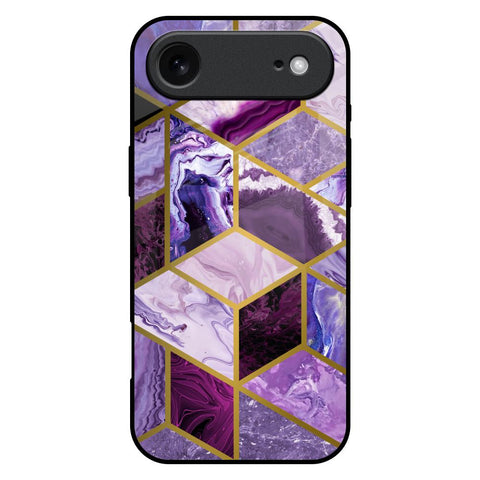 Purple Rhombus Marble iPhone 17 Air Glass Back Cover Online