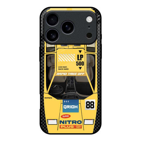 Yellow Racing Car iPhone 17 Pro Glass Back Cover Online
