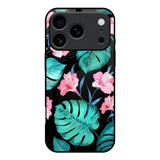 Tropical Leaves & Pink Flowers iPhone 17 Pro Glass Back Cover Online