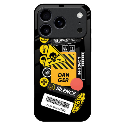 Danger Signs iPhone 17 Pro Max Glass Back Cover Online