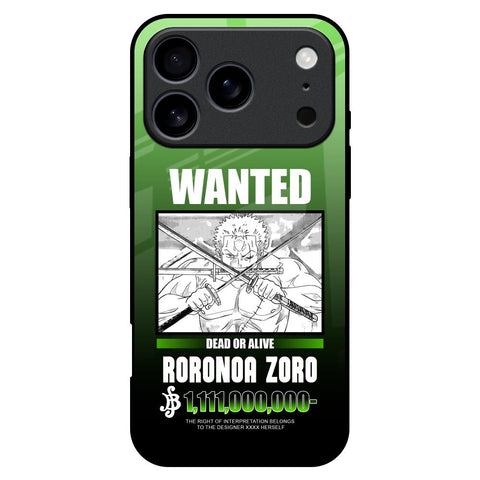 Zoro Wanted iPhone 17 Pro Max Glass Back Cover Online
