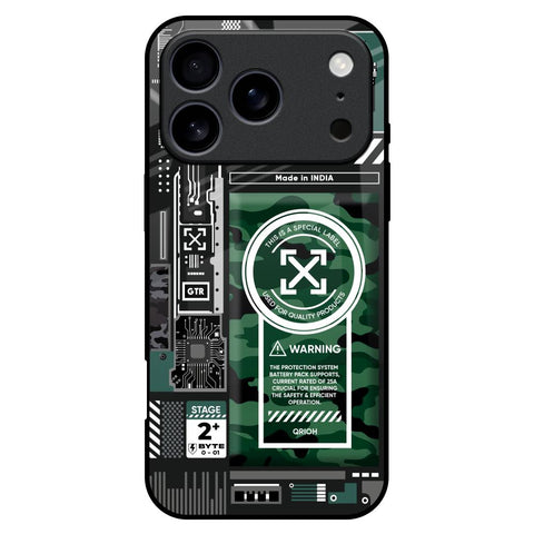 Green Camo Circuit iPhone 17 Pro Max Glass Back Cover Online