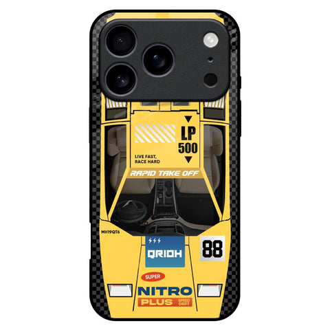 Yellow Racing Car iPhone 17 Pro Max Glass Back Cover Online
