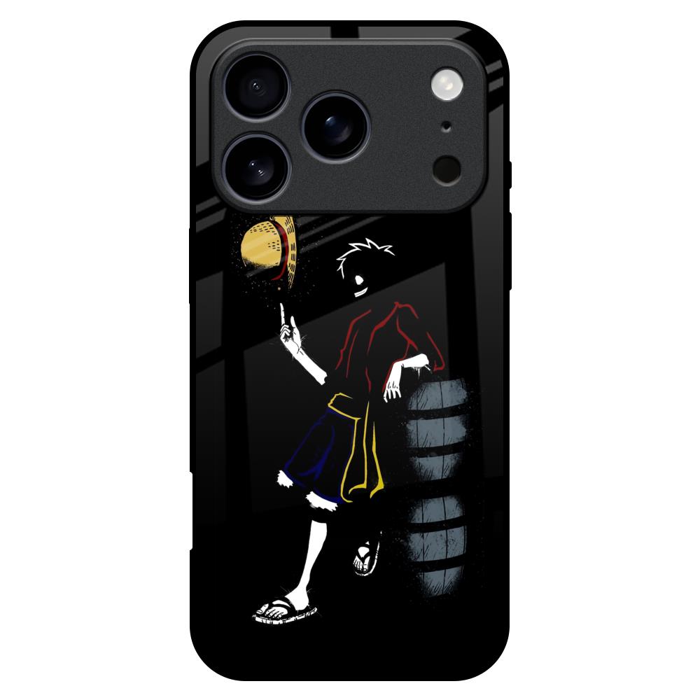 Luffy Line Art iPhone 17 Pro Max Glass Back Cover Online
