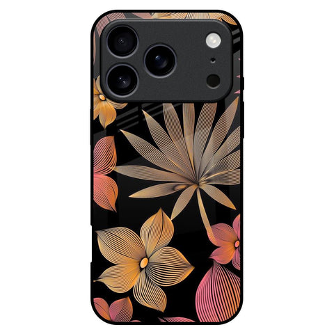 Lines Pattern Flowers iPhone 17 Pro Max Glass Back Cover Online