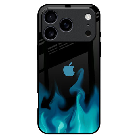 Teal Flames iPhone 17 Pro Max Glass Back Cover Online