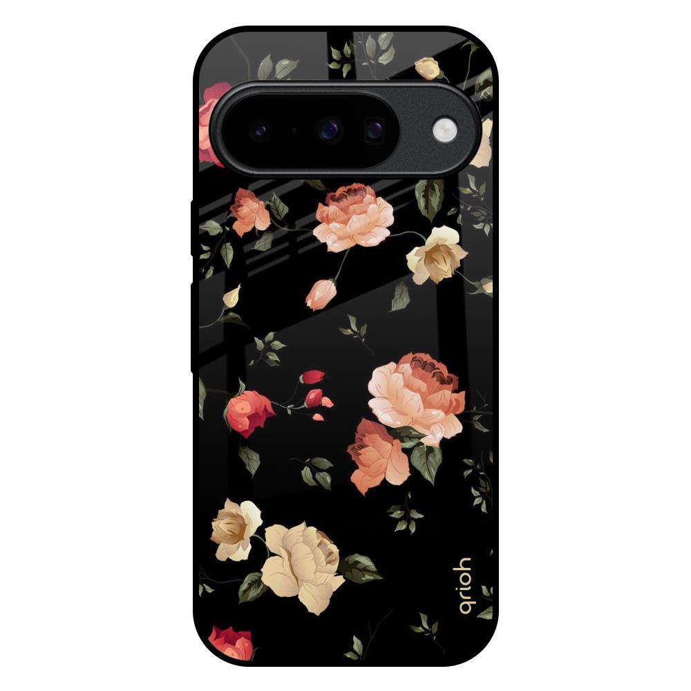 Black Spring Floral Google Pixel 10 5G Glass Back Cover Online