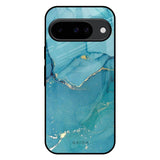 Blue Golden Glitter Google Pixel 10 5G Glass Back Cover Online