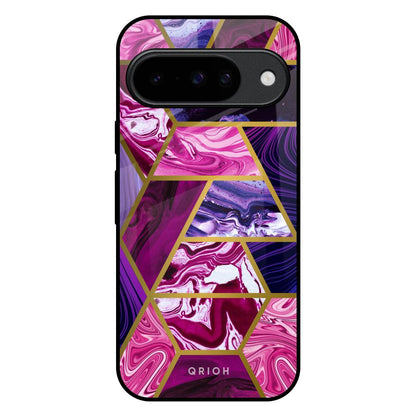 Electroplated Geometric Marble Google Pixel 10 5G Glass Back Cover Online