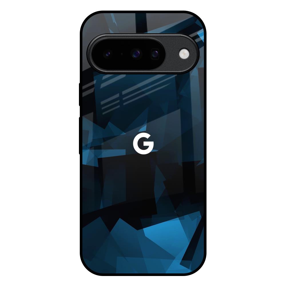 Polygonal Blue Box Google Pixel 10 5G Glass Back Cover Online