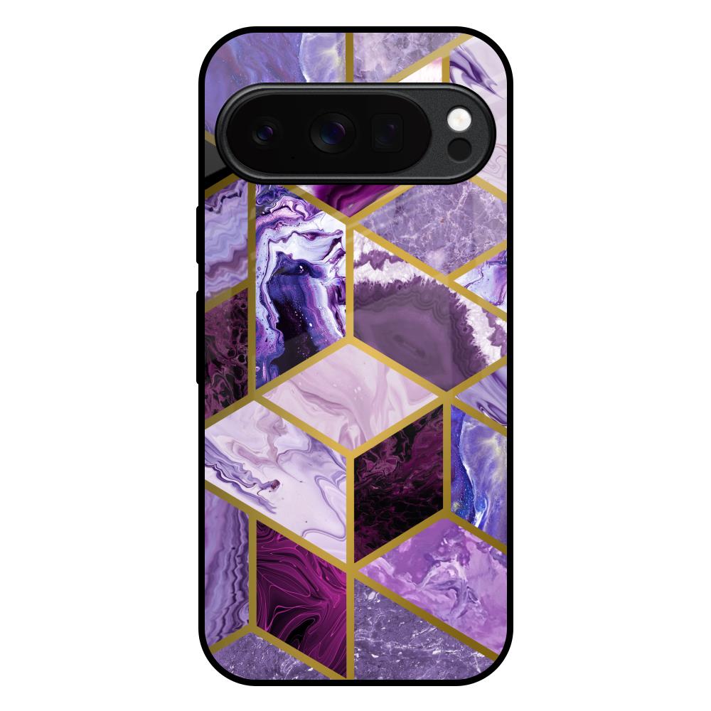 Purple Rhombus Marble Google Pixel 10 Pro 5G Glass Back Cover Online