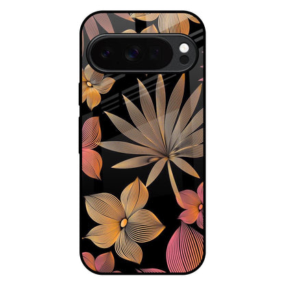 Lines Pattern Flowers Google Pixel 10 Pro 5G Glass Back Cover Online