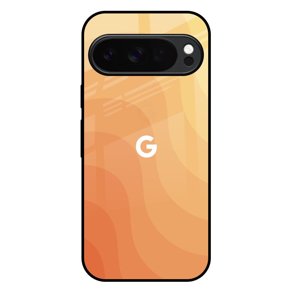 Orange Curve Pattern Google Pixel 10 Pro 5G Glass Back Cover Online