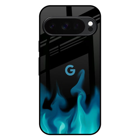 Teal Flames Google Pixel 10 Pro 5G Glass Back Cover Online