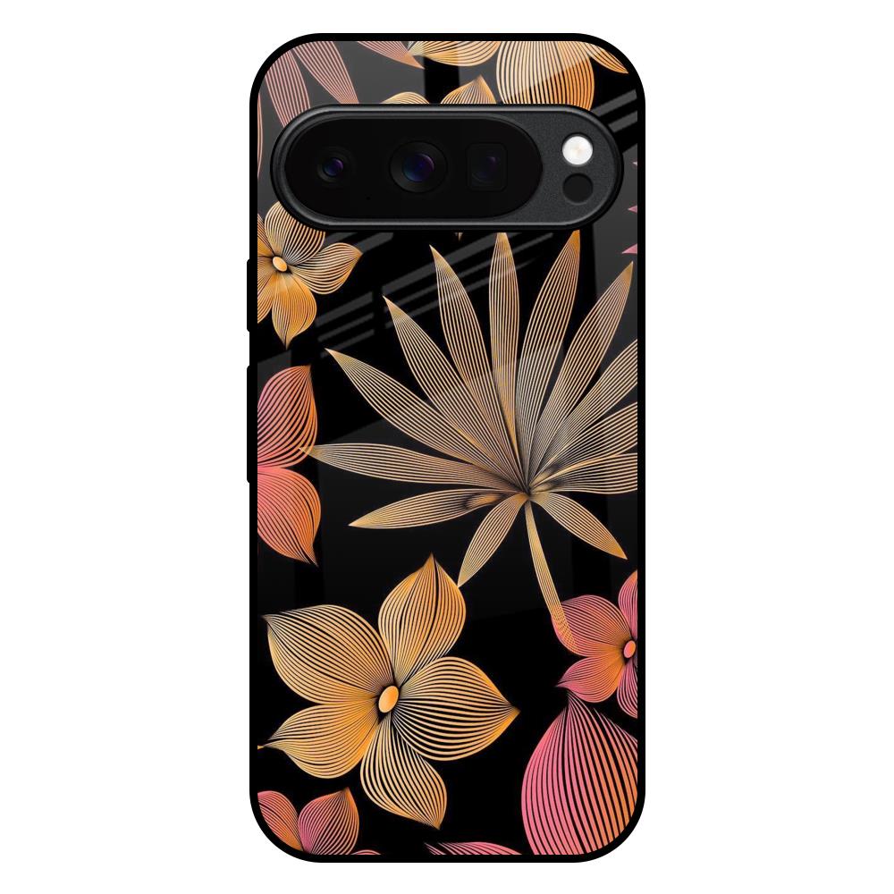 Lines Pattern Flowers Google Pixel 10 Pro XL 5G Glass Back Cover Online