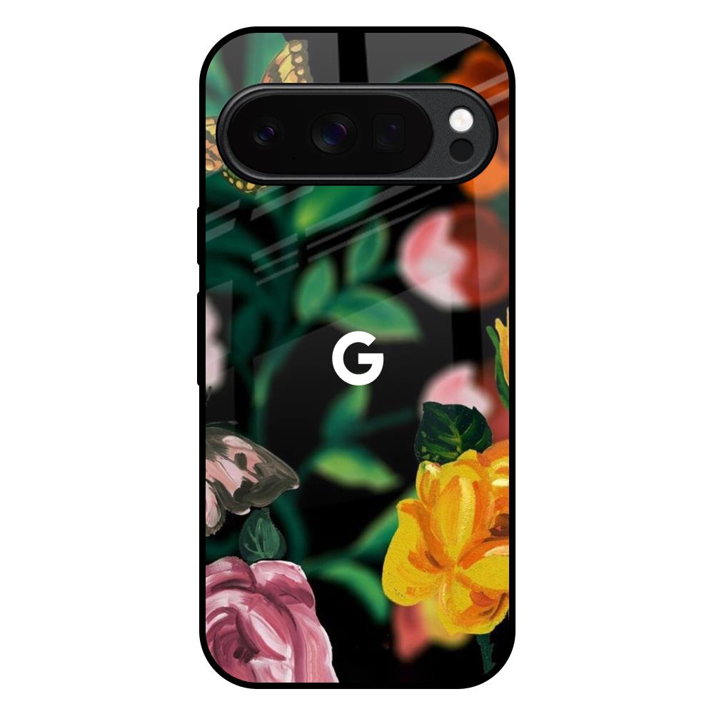 Flowers & Butterfly Google Pixel 10 Pro XL 5G Glass Back Cover Online