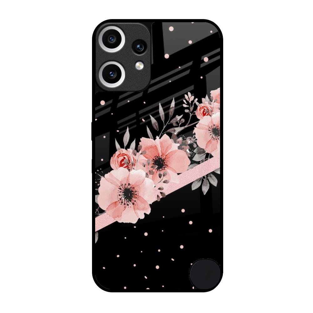 Floral Black Band Nothing CMF Phone 2 Pro Glass Back Cover Online
