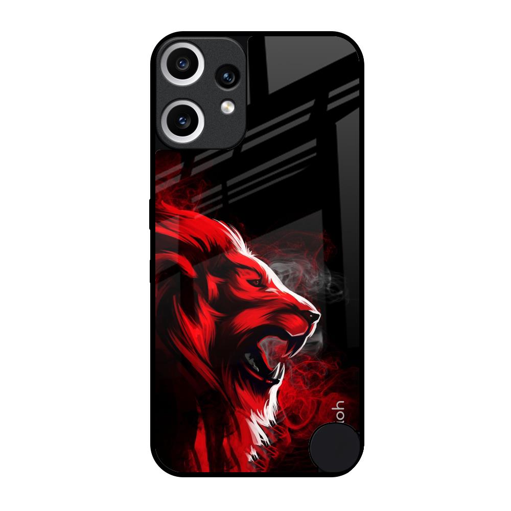 Red Angry Lion Nothing CMF Phone 2 Pro Glass Back Cover Online
