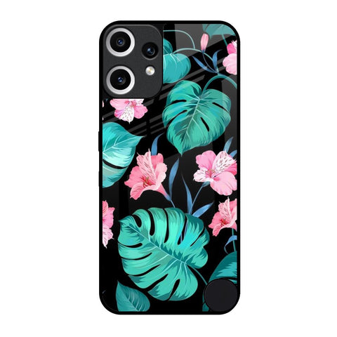 Tropical Leaves & Pink Flowers Nothing CMF Phone 2 Pro Glass Back Cover Online