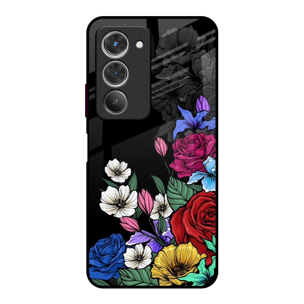 Rose Flower Bunch Art Redmi 15 5G Glass Back Cover Online