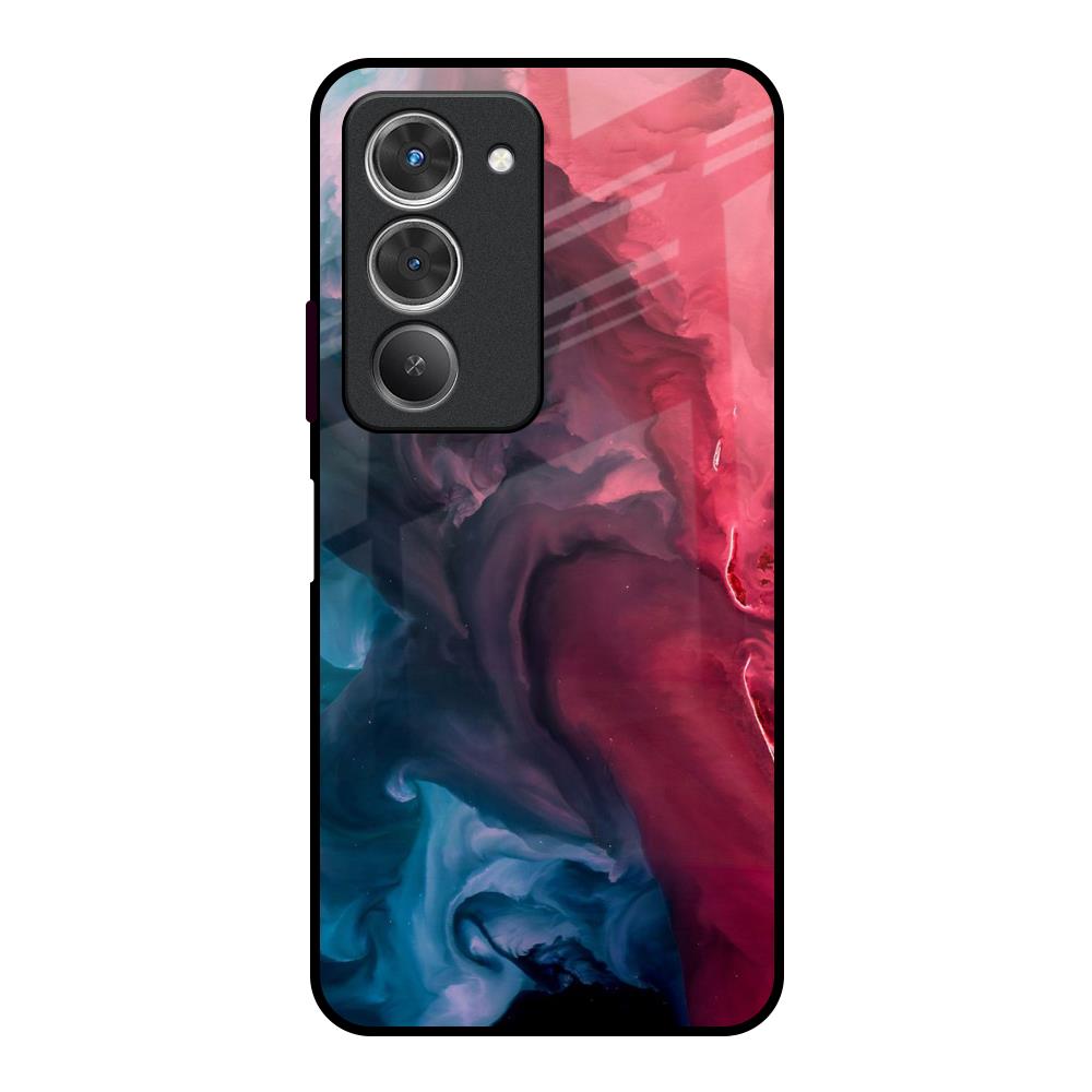 Blue & Red Smoke Redmi 15 5G Glass Back Cover Online