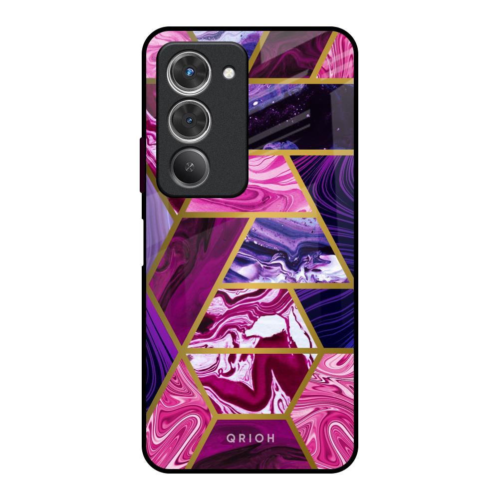 Electroplated Geometric Marble Redmi 15 5G Glass Back Cover Online
