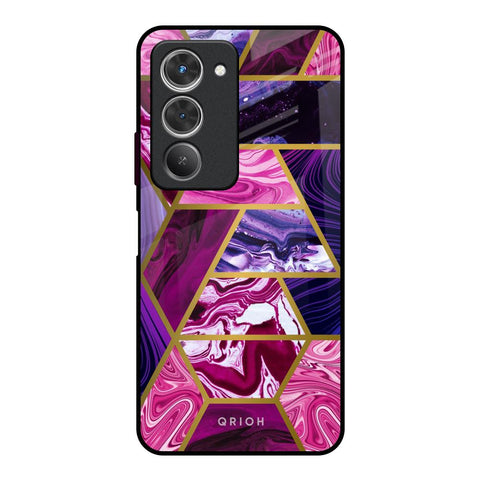 Electroplated Geometric Marble Redmi 15 5G Glass Back Cover Online