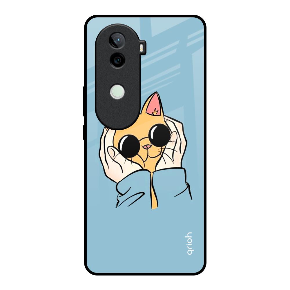 Adorable Cute Kitty Vivo V40e 5G Glass Back Cover Online