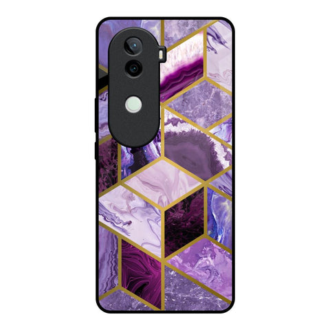Purple Rhombus Marble Vivo V40e 5G Glass Back Cover Online