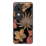 Lines Pattern Flowers Vivo V40e 5G Glass Back Cover Online