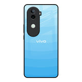 Wavy Blue Pattern Vivo V40e 5G Glass Back Cover Online