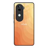 Orange Curve Pattern Vivo V40e 5G Glass Back Cover Online