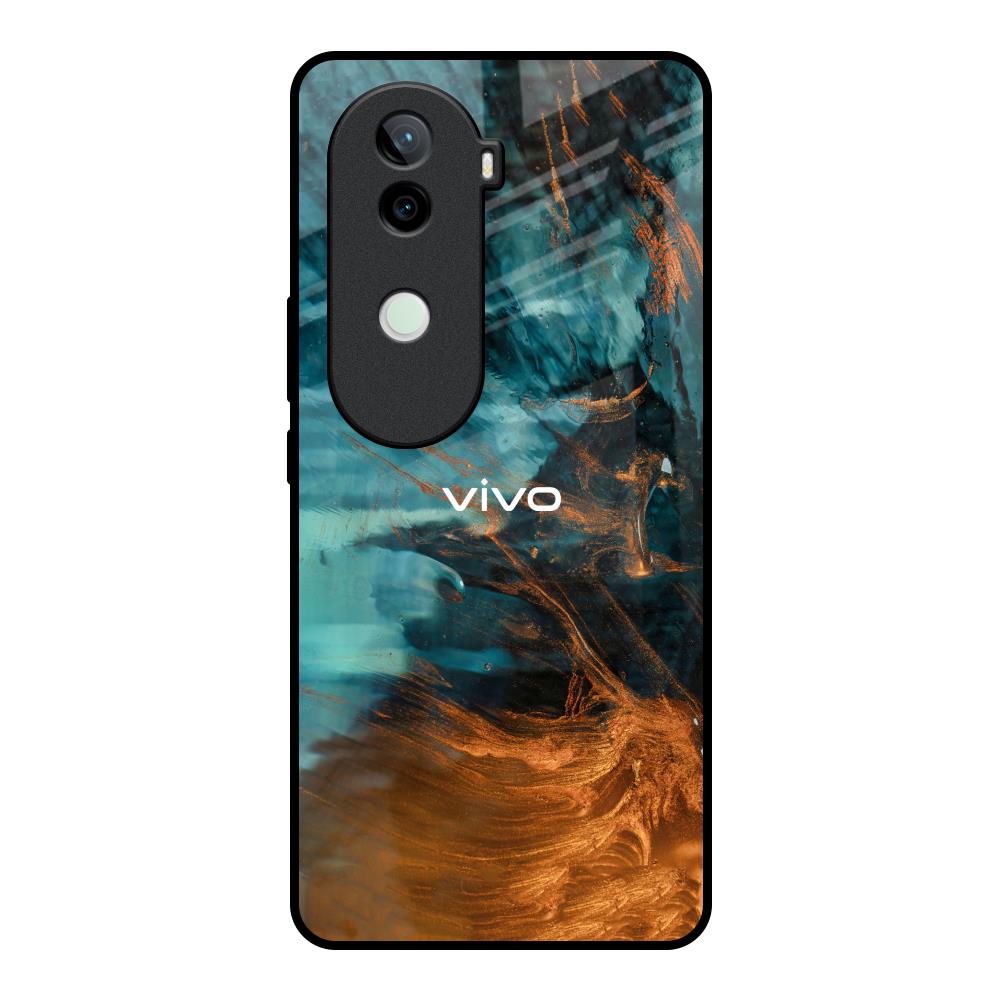 Golden Splash Vivo V40e 5G Glass Back Cover Online