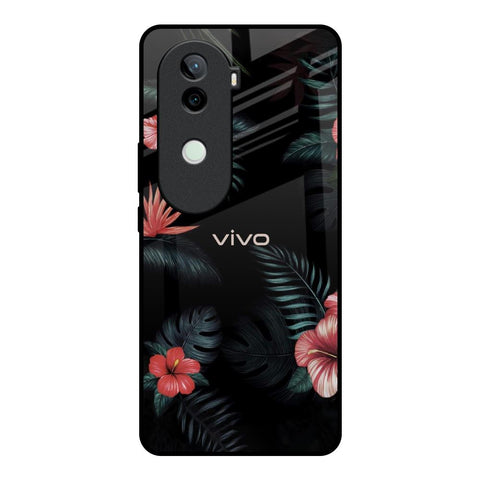 Tropical Art Flower Vivo V40e 5G Glass Back Cover Online