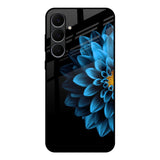 Half Blue Flower Samsung Galaxy S25 FE 5G Glass Back Cover Online