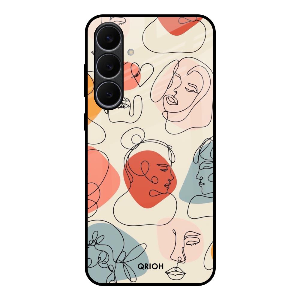 Abstract Faces Samsung Galaxy S25 FE 5G Glass Back Cover Online