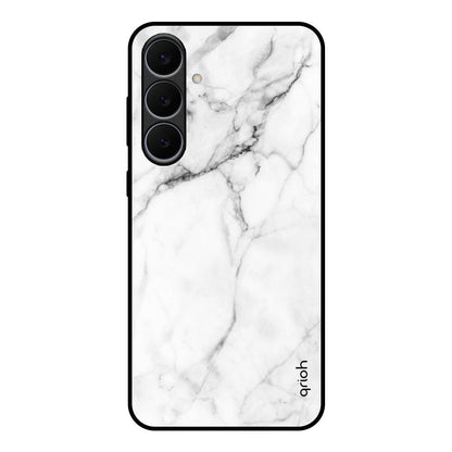 Modern White Marble Samsung Galaxy S25 FE 5G Glass Back Cover Online