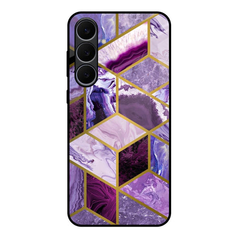 Purple Rhombus Marble Samsung Galaxy S25 FE 5G Glass Back Cover Online