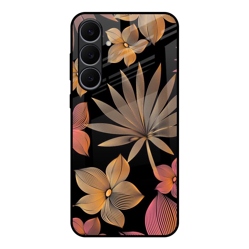 Lines Pattern Flowers Samsung Galaxy S25 FE 5G Glass Back Cover Online
