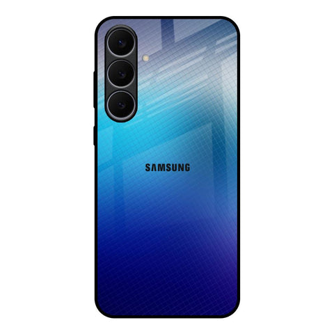 Blue Rhombus Pattern Samsung Galaxy S25 FE 5G Glass Back Cover Online